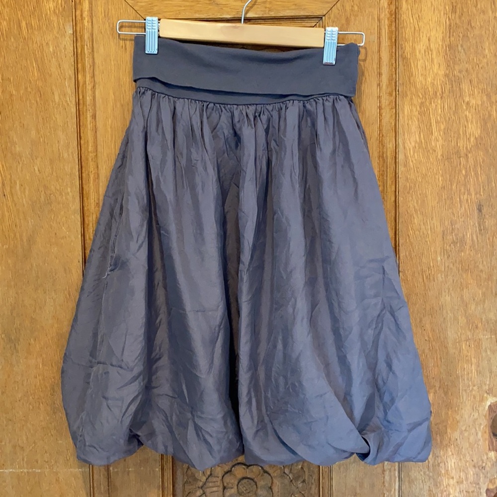 Kristense du Nord silk fold over band skirt gray 3